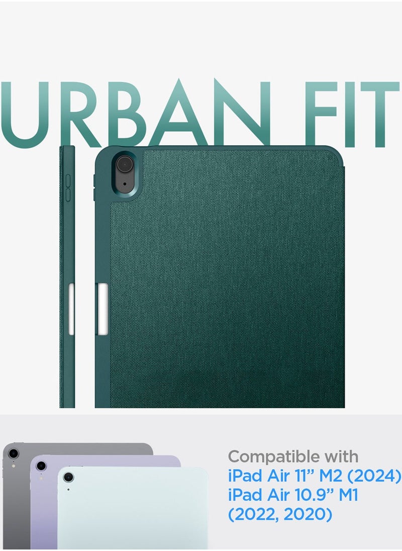 Spigen Urban Fit iPad AIR 11 inch Case Cover (2024) M2, iPad Air 10.9 inch 5th / 4th generation case (2022/2020) with Pencil Holder - Midnight Green  - Image 2