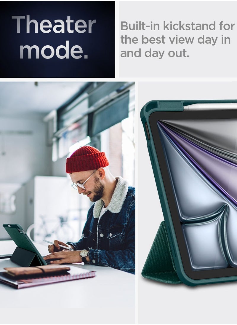 Spigen Urban Fit iPad AIR 11 inch Case Cover (2024) M2, iPad Air 10.9 inch 5th / 4th generation case (2022/2020) with Pencil Holder - Midnight Green  - Image 4