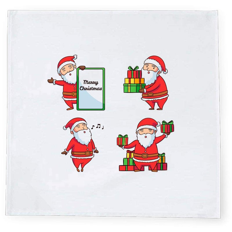 Khakee 6 Pcs Christmas Theme Tafta Silk Table Napkins 10x 10 for Xmas Decoration Christmas OrnamentsChristmas Gift npxmas223P - Image 2