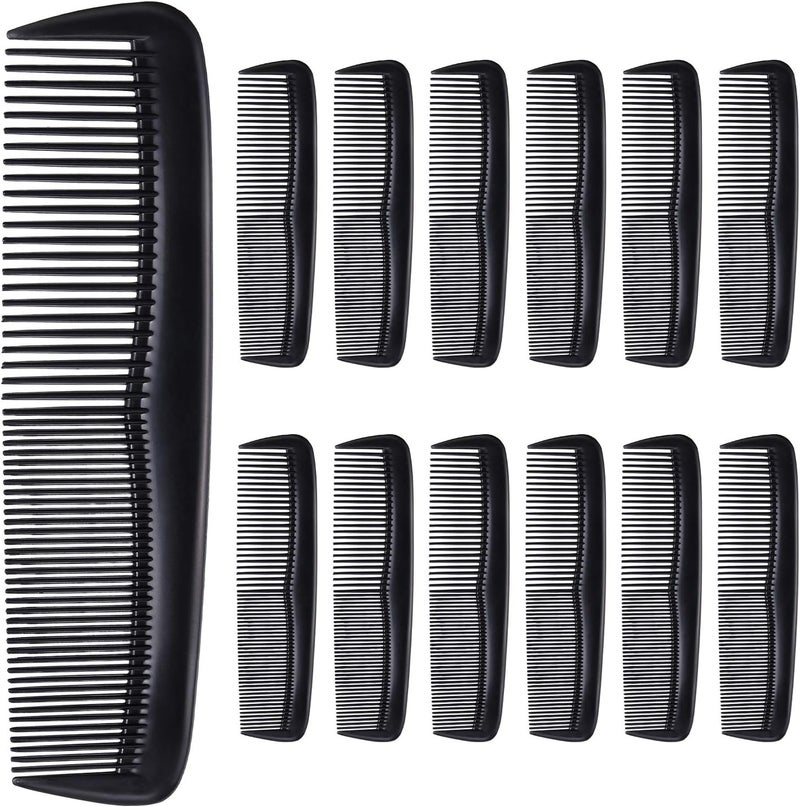 Hestya Hair Comb Pocket Size Unbreakable Plastic Hairdressing Styling Combs for Salon or Hotel Hair Care, Black(24 Pack, 12.9 cm) - Image 1