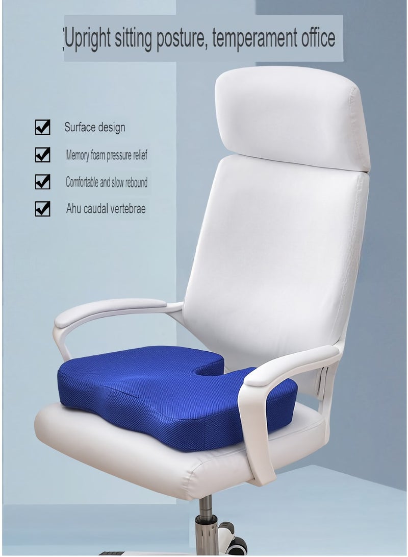 AROAQ Seat Cushion, Orthopedic Chair Pad Pain Relief Memory Foam Cushion,  Ergonomic U Shape Design Non-slip Cooling Gel Pad Seat Cushion, For Back Pain Relief, Tailbone Support,(Super Soft Velvet-black)  - Image 2