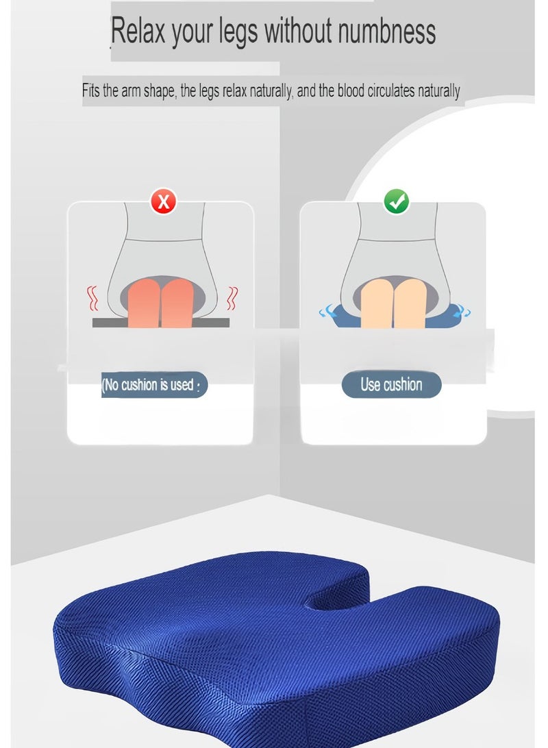 AROAQ Seat Cushion, Orthopedic Chair Pad Pain Relief Memory Foam Cushion,  Ergonomic U Shape Design Non-slip Cooling Gel Pad Seat Cushion, For Back Pain Relief, Tailbone Support,(Super Soft Velvet-black)  - Image 3