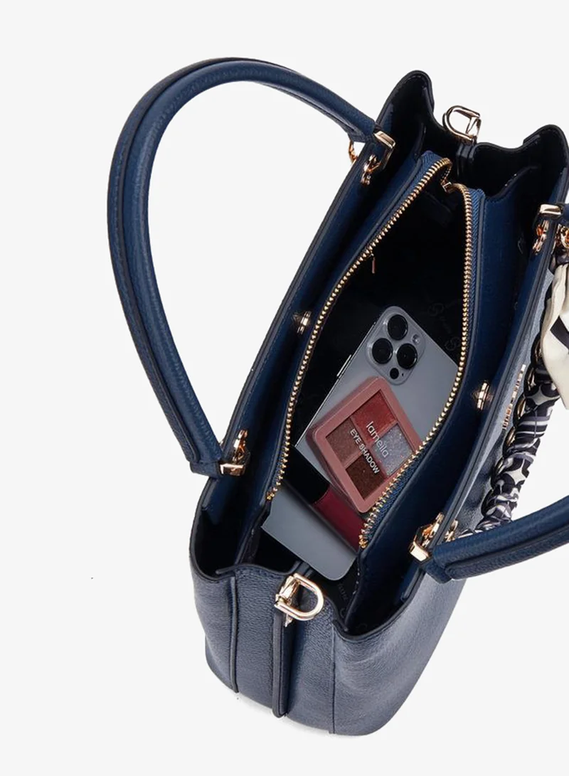 Celeste NAVY Chain Accent Tote Bag With Detachable Strap for Women | Best Price UAE