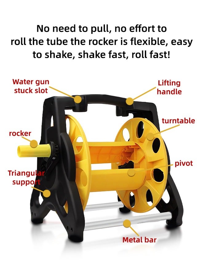 ALongDeng 30M Garden Hose Reel Set Garden Hose Reel Kit Water Hose Holder with 10 Types Water Gun and 2M Hoses Spray Heads for Household Garden Watering Car Wash  - Image 4