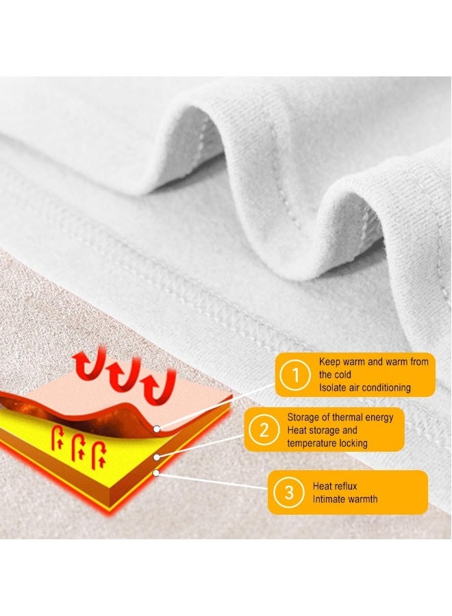 Men's Cotton Thermal Underwear Set Shirt Pants Long Johns（White） - Image 3
