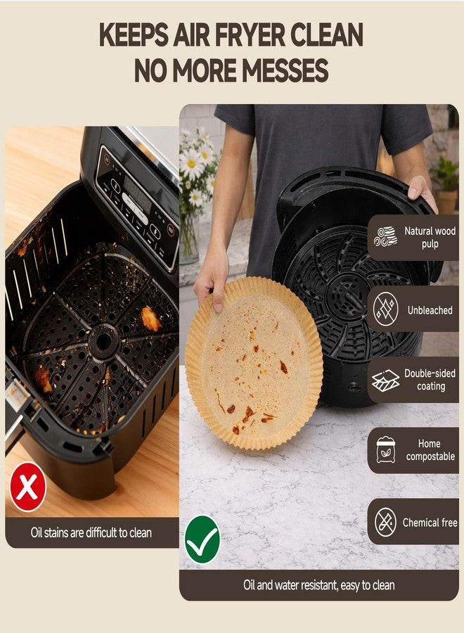PakTalk 50PCS Air Fryer Liners Disposable, 6.3 Inch Round Non-Stick Oil Proof Parchment Paper for 2-5 QT Air Fryer Basket, Pre-Cut Bowl Shape Unbleached Food Grade for Oven Microwave Steamer - Image 5