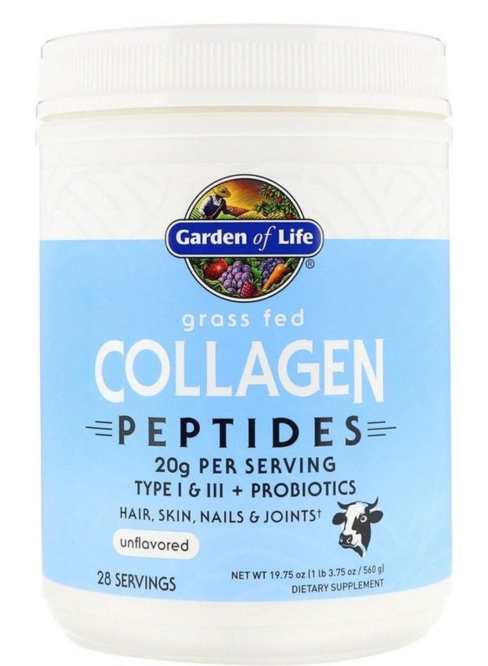 جاردن أوف لايف ببتيدات الكولاجين التي تتغذى على العشب من جاردن أوف لايف (بدون نكهة، 19.75 أونصة / 560 جم)