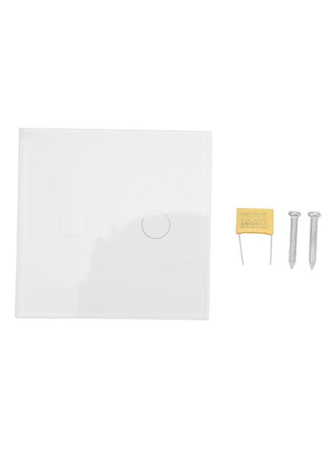 Thoraya 2 Gang Smart Wall Touch Light Switch ABS Single Touch Lamp Control Switch for Home White  - Image 1
