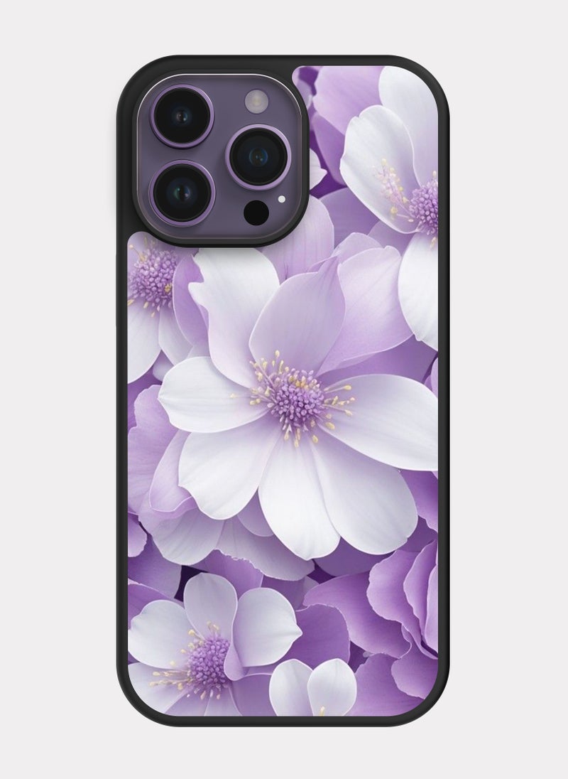 PXLAAT iPhone 14 Pro Max case cover Purple Flowers - Image 1