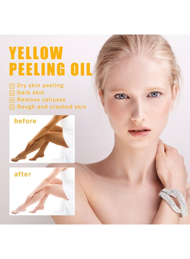 OUHOE 100ml Super Strength Yellow Peeling Oil Exfoliating Dark Skin for Body, Yellow Peeling Oil Body Whitening Skins, Butter Peeling Lightening Brighten Complexion for Cleansing and Moisturizing - Image 4