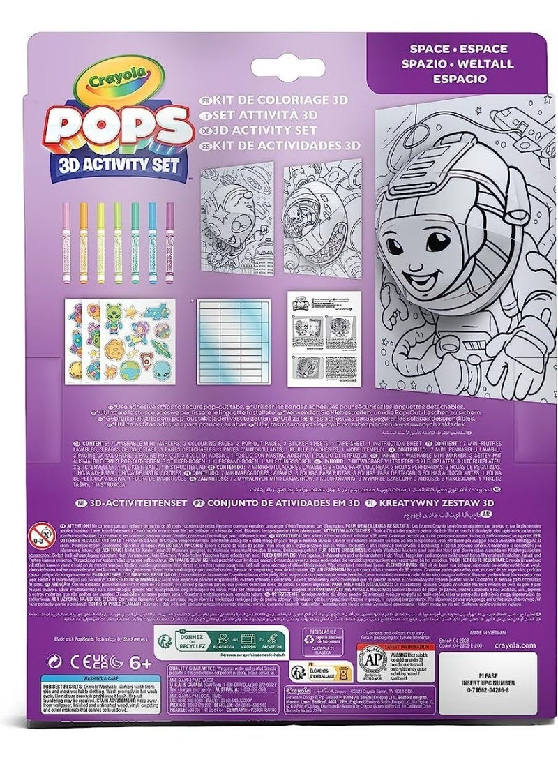 Crayola - Pops 3D Coloring Kit - Space | Innovative 3D Artwork Creation - Choose, Color, and Display - Transform Coloring Pages into 3D Art - Easy to Hang or Display, 6+ - Image 5