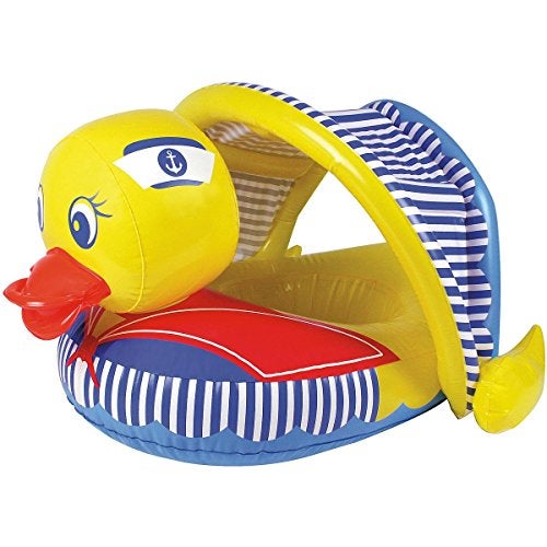 Poolmaster 81547 LearntoSwim Swimming Pool Float Baby Rider with Sun Protection Duck 36 Long x 32 Wide deflated - Image 1