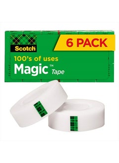 Scotch  Magic Tape, 6 Rolls, Numerous Applications, Invisible, Engineered for Repairing, 3/4 x 1000 Inches, Boxed (810K6)  - Image 1