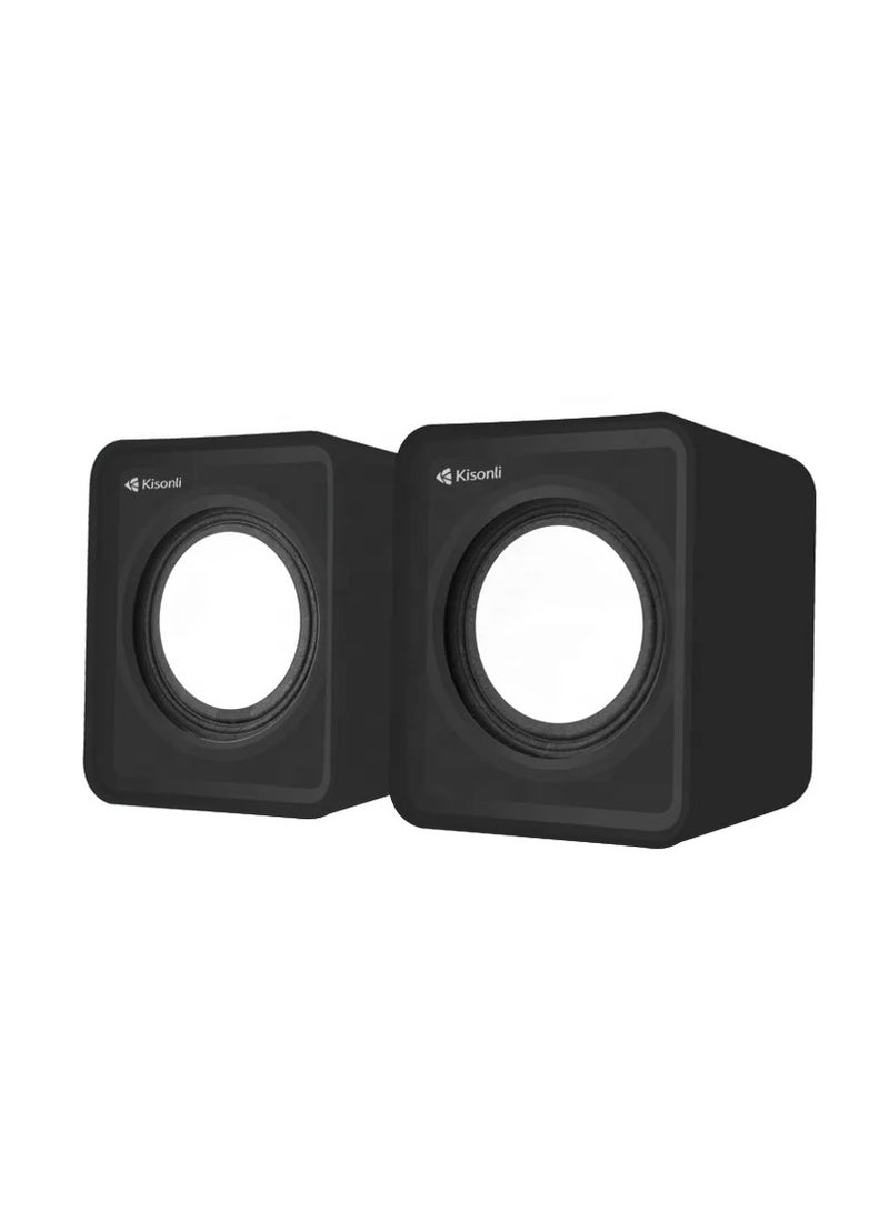 كيسونلي مكبر صوت Kisonli V310 سلكي صغير للكمبيوتر واللابتوب – صوت قوي بتصميم مدمج - Image 1