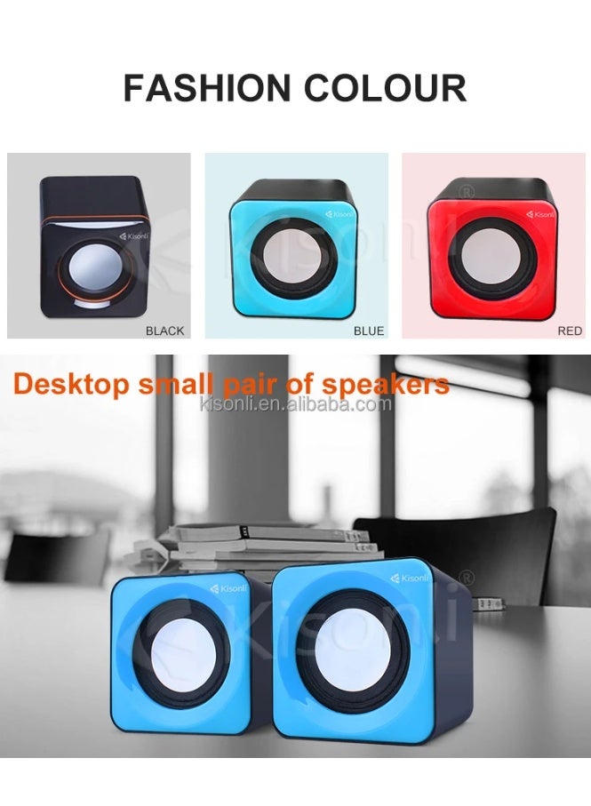 كيسونلي مكبر صوت Kisonli V310 سلكي صغير للكمبيوتر واللابتوب – صوت قوي بتصميم مدمج - Image 4