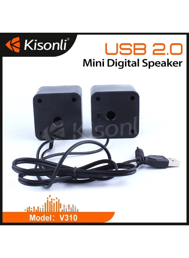 كيسونلي مكبر صوت Kisonli V310 سلكي صغير للكمبيوتر واللابتوب – صوت قوي بتصميم مدمج - Image 5