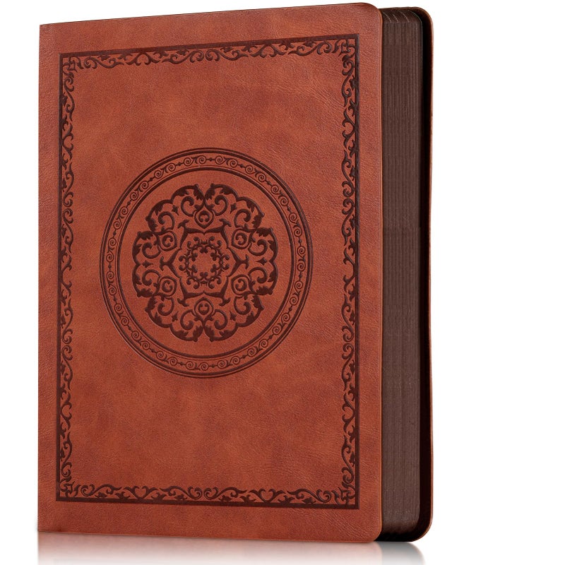 Fetinar 2026 Leather Vintage Journal Notebook,300 Pages,Leather Softcover Lined Journal Notebooks for Women Men,Notebook Journals for Writing Travel,Business,Office,5.7'' X 8.3'',Brown - Image 1