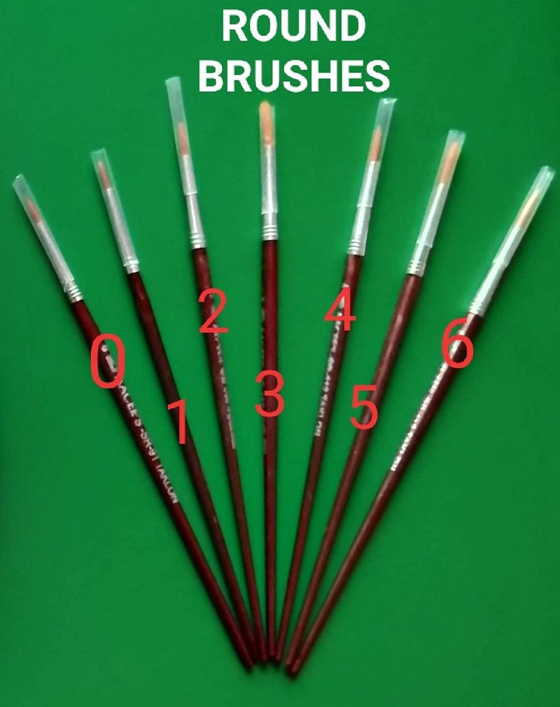 FIRST CLICK Art 10 Wells Medium Palette Size 9cm X 16cm, Brush Set Round & Flat + 12 Shade Rangeela Water Color - Image 5