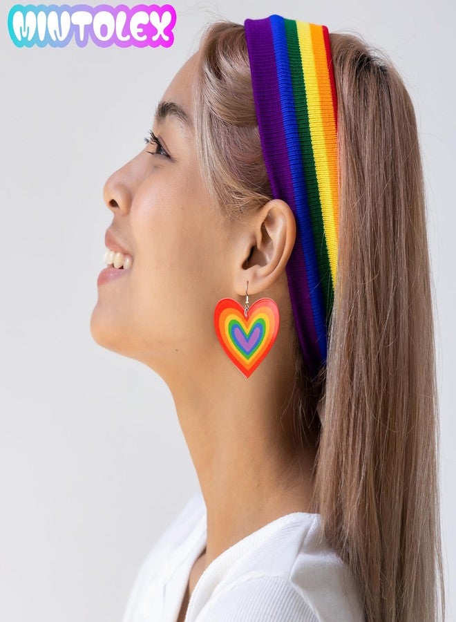 Mintolex LGBT Rainbow Heart Dangle Earrings for Women Men LGBTQ Bisexual Trans Lesbian Pride Gifts with Progress Flag Acrylic Jewelry Accessories - Image 3