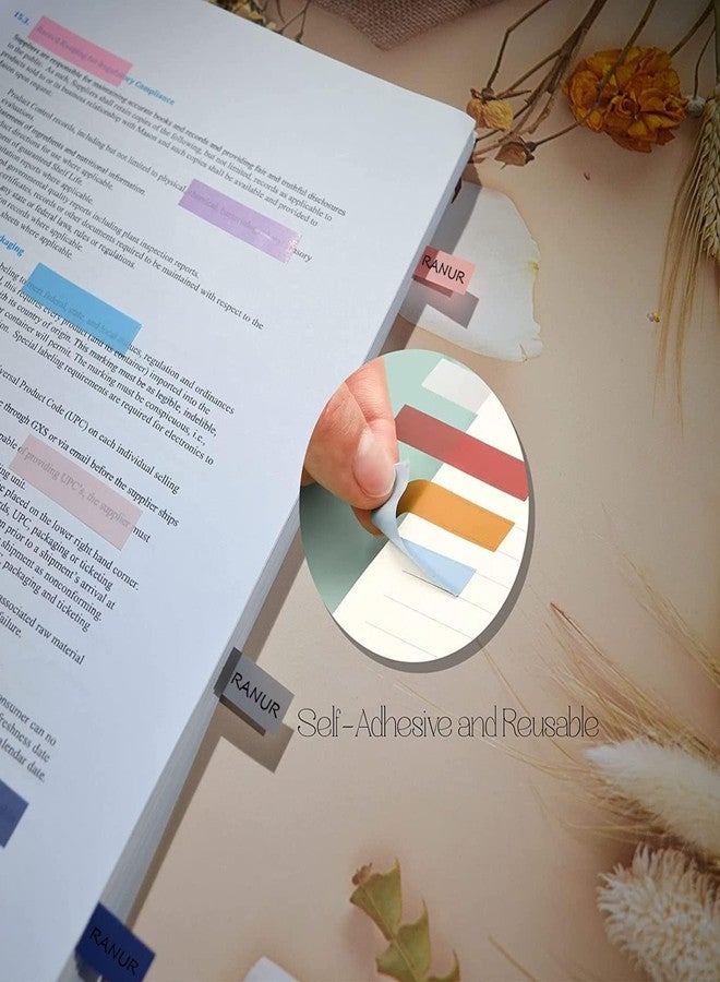 RANUR Morandi Sticky Tabs, 1200 Pcs Annotation Supplies,Book Mark Sticky Notes,Stationary Items, 60 Different Colors, Repositionable, and Textualizable(1200 Pcs) - Image 5