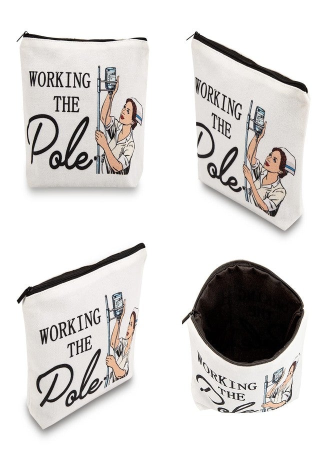 ANEETAFAN ER Nurse Gift,Nurse Gifts for Women Funny Makeup Bags,Working The Pole,Gifts for Nurses Pencil Makeup Pouch Bag with Zipper, Nurse Graduation Gift,Nurses Day Gift,RN Nursing Bag for Work - Image 4