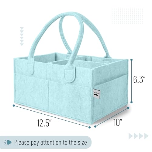 Mr. Pen Mr Pen Baby Diaper Caddy Organizer Light Blue Nursery Storage Bin and Car Organizer for Diapers and Baby Wipes - Image 3