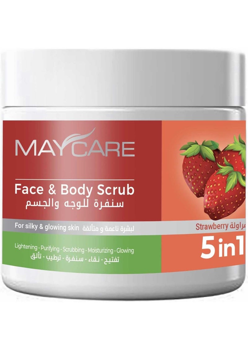 MAYCARE Exfoliating Face And Body Scrub With Strawberry Extacts 500ml - Image 1