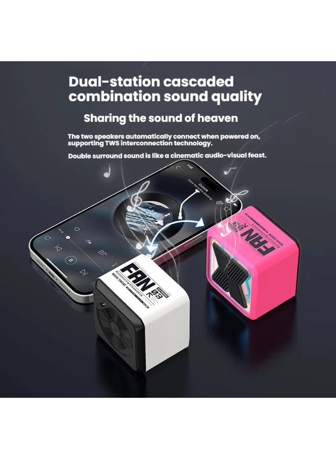Fan Mini smart wireless Bluetooth audio atmosphere light outdoor portable gift desktop small audio - Image 3