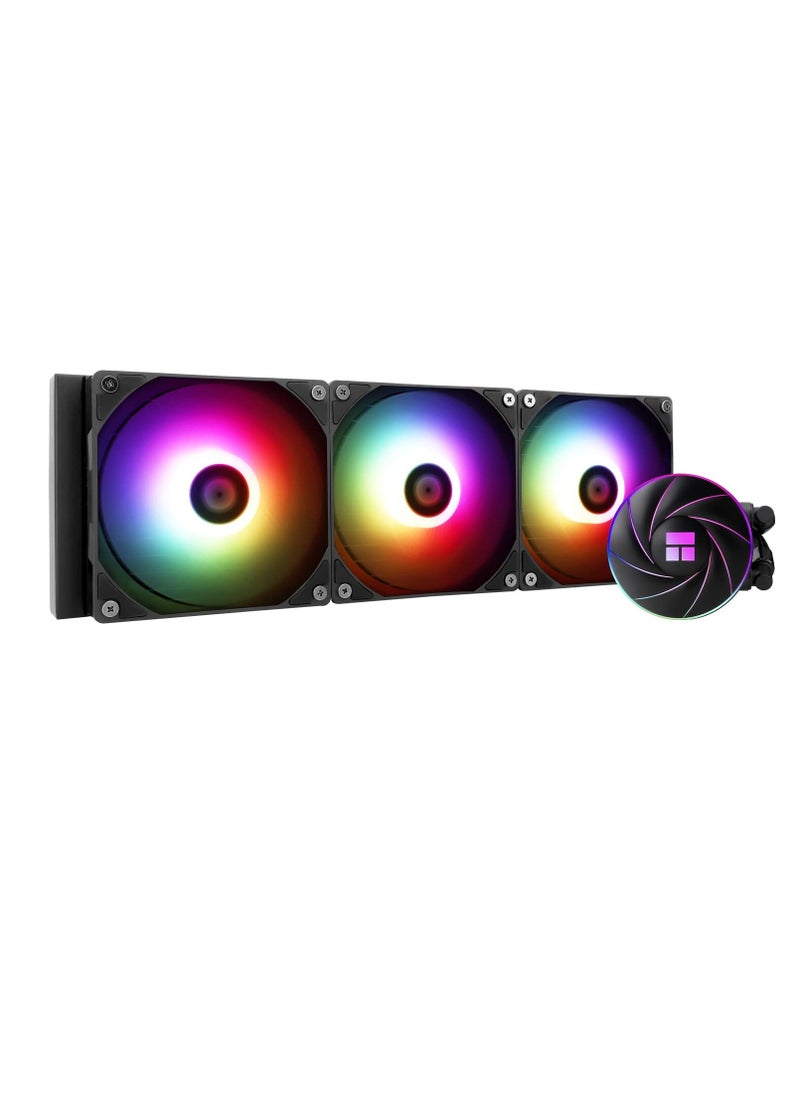 Thermalright - AQUA ELITE 360 BLACK ARGB CPU Liquid Cooling Cooler, CPU Cooling Row Size 360, 120mm PWM Fan, S-FDB Bearing, AMD/AM4/AM5, INTEL LGA1150/1151/1155/1156/1200/20XX/1700 ARGB - Image 1