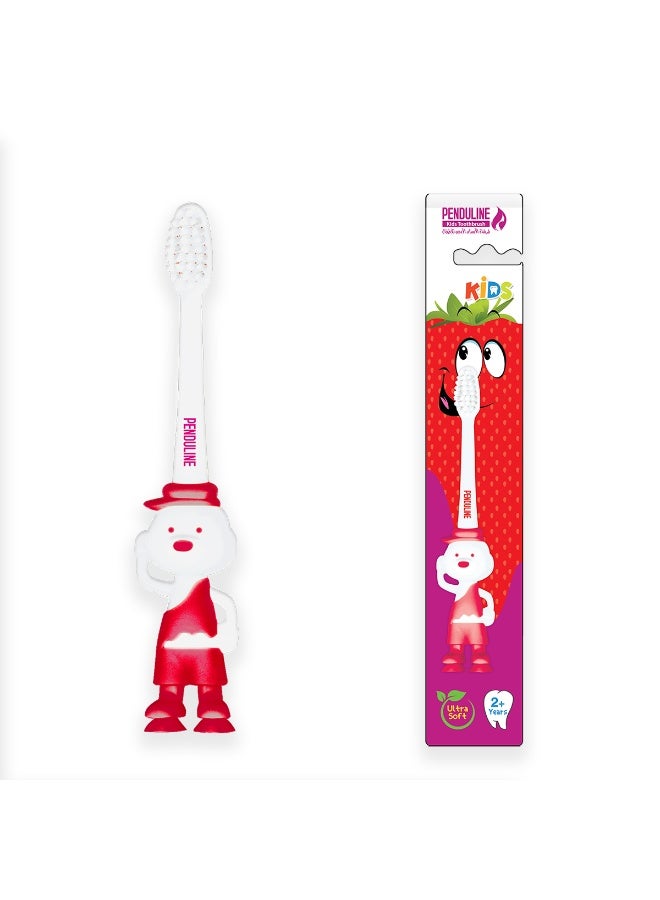 PENDULINE Penduline Kids Toothbrush | Ultra Soft | Red Color | Rubber base | Boy  - Image 1