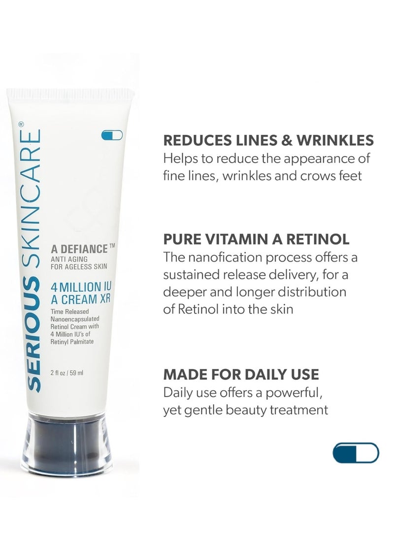 Serious Skincare Serious Skincare Retinol Vitamin A Cream XR Premium Moisture Cream for Face & Neck - Anti-Aging - Day & Night - Reduce Fine Lines & Wrinkles - For Radiant Skin Age Defiance - 2 Fl. Oz.  - Image 2