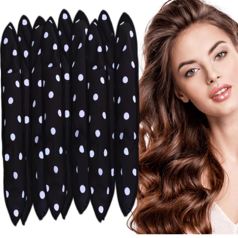 AHSNYLC Black Satin Sponge-Rollers For Hair - Ahsnylc 9Pcs Sponge Curlers Soft Curlers To Sleep In Sponge Hair Rollers Hair Curlers No Heat Soft Sleep Hair Rollers Hair Rollers Stain Heatless Sleep - Image 1