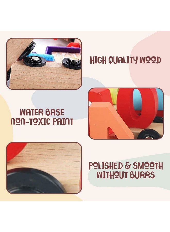 Wembley Wooden Puzzle Train Toys for Kids Set for 2 Years Old Non Toxic BIS Approved Proudly Made in India Number for Kids Learning Educational Toys - Image 3