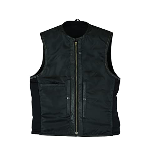 Leatherick Mens Warrior Style Leather Motorcycle Vest for Men with Deep Pockets (S, Black (Split Leather)) - Image 5