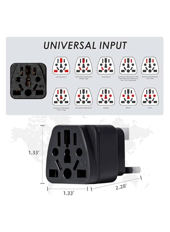 erorex travel plug with built in 13A fuse Singapore, England, Malaysia conversion plug, Grounded, Safe & Compact for All Devices (Black)  - Image 4