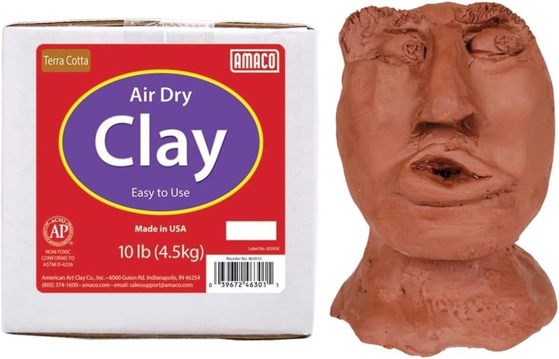 Amaco All Purpose Air Dry Clay, Terra Cotta, 10 lbs (4.5 kg)