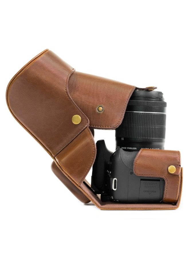 MegaGear Ever Ready Protective Leather Camera Case, Bag for Canon EOS T6i / Canon EOS T6s Camera with 18-200 (750D, 760D) DSLR Camera (Dark Brown) (MG528)  - Image 2