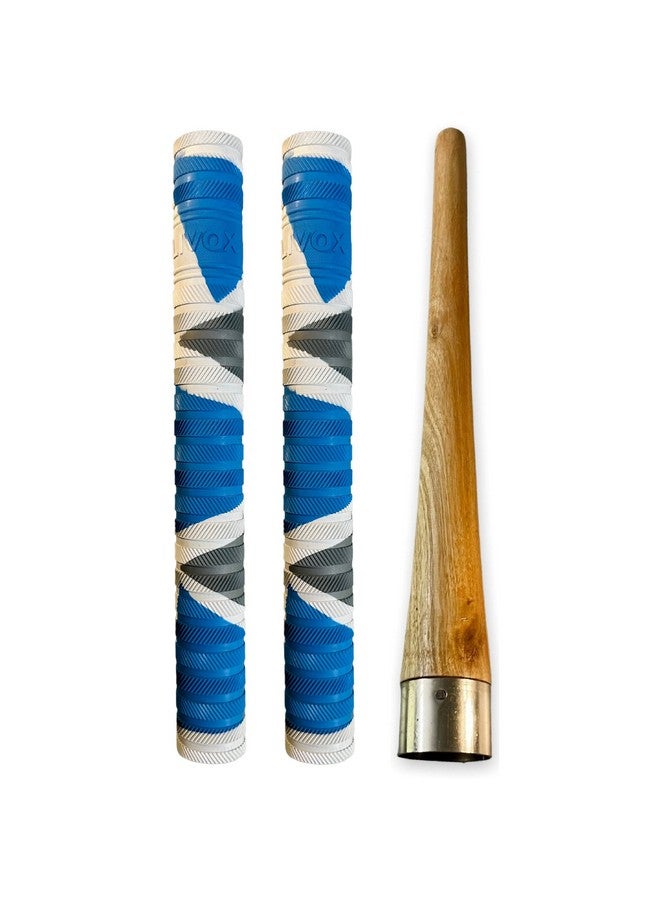 Livox Bracelet Texture Cricket Bat Handle Rubber Grips with Cone for Better Shock Absorption - Pack of 3 (2 Grips with 1 Wooden Cone) - Image 1