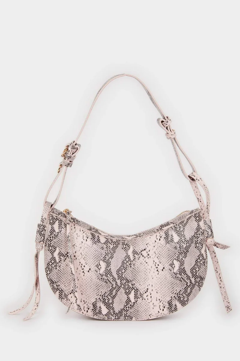 ديفاكتو Woman Faux Leather Snakeskin Patterned Shoulder Bag