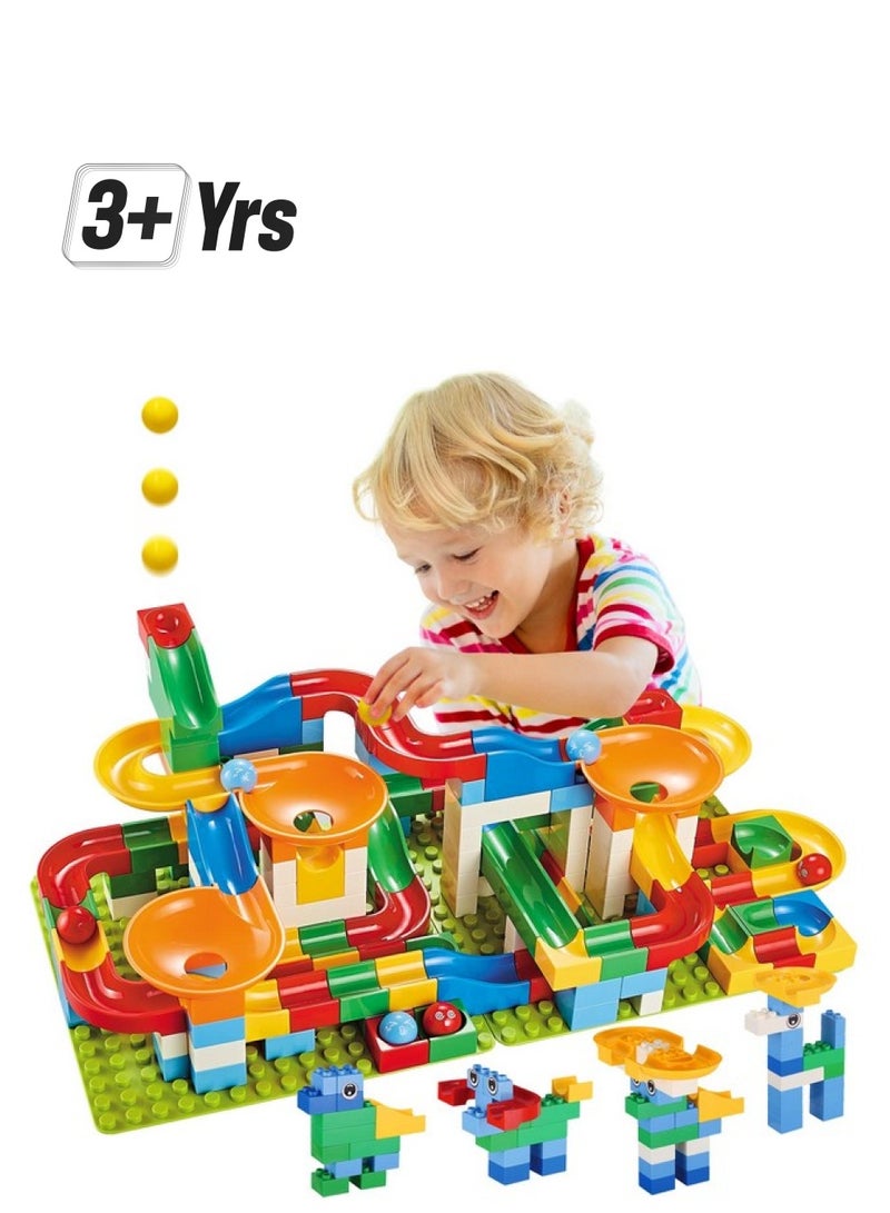 SUPSTEM Marble Run 176 Pcs Marble Run Building Blocks Kids Marble Run Race Track Stem Learning Toys，Classic Marble Track For Boys Girls Toddler Age 3 4 5 6 7 8 - Image 1