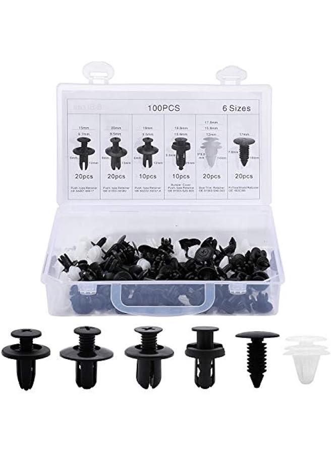 Generic 100Pcs Car Body Trim Clips - Car Retainer Clips Universal Auto Clips Plastic Nylon Rivet Trim Clamp, Car Door Bumper Fender Retainer Clips Liner Sealing Strip Fixed Clips Fasteners Tools - Image 1