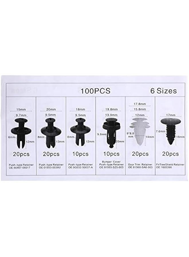 Generic 100Pcs Car Body Trim Clips - Car Retainer Clips Universal Auto Clips Plastic Nylon Rivet Trim Clamp, Car Door Bumper Fender Retainer Clips Liner Sealing Strip Fixed Clips Fasteners Tools - Image 3