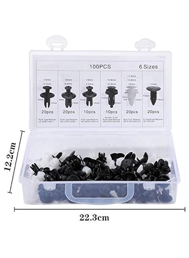 Generic 100Pcs Car Body Trim Clips - Car Retainer Clips Universal Auto Clips Plastic Nylon Rivet Trim Clamp, Car Door Bumper Fender Retainer Clips Liner Sealing Strip Fixed Clips Fasteners Tools - Image 5