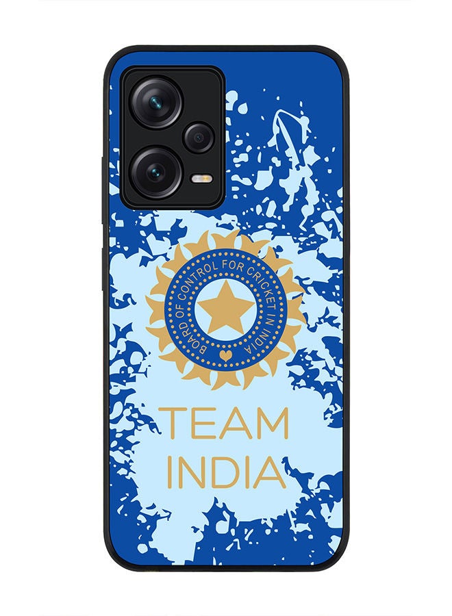 Stylizedd Rugged Black edge case for Redmi Note 12 Pro 5G Slim fit Soft Case Flexible Rubber Edges Anti Drop TPU Gel Thin Cover - Team India - Image 1