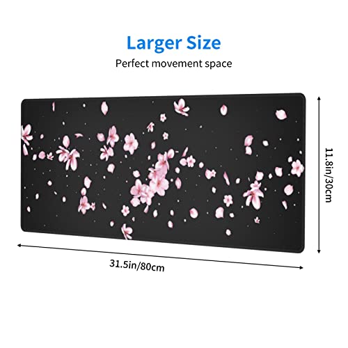 Echoserein Japanese Cherry Blossom Flower Gaming Mouse Pad Large XL Desk Mat Long Extended Pads Big Mousepad for Home Office Decor Accessories 31.5 X 11.8 Inch - Image 3