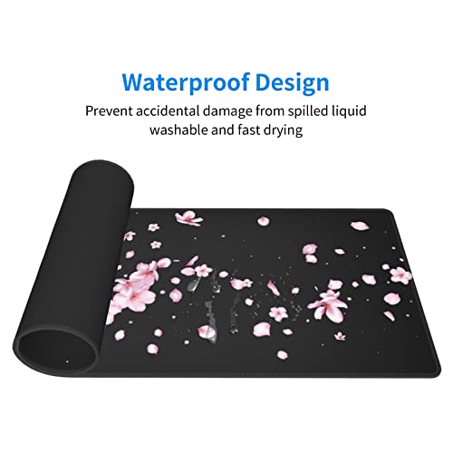 Echoserein Japanese Cherry Blossom Flower Gaming Mouse Pad Large XL Desk Mat Long Extended Pads Big Mousepad for Home Office Decor Accessories 31.5 X 11.8 Inch - Image 4