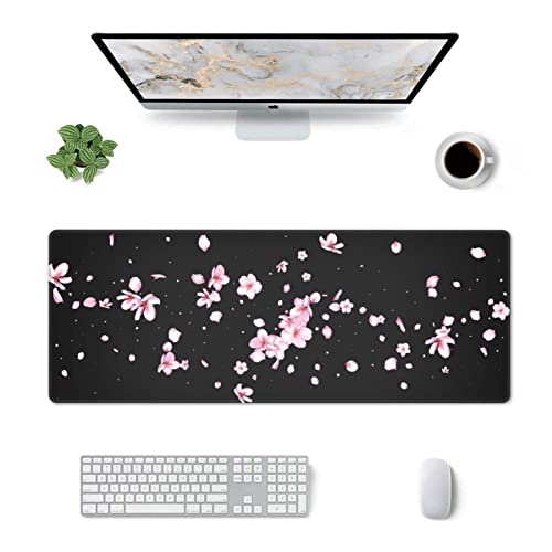 Echoserein Japanese Cherry Blossom Flower Gaming Mouse Pad Large XL Desk Mat Long Extended Pads Big Mousepad for Home Office Decor Accessories 31.5 X 11.8 Inch - Image 2