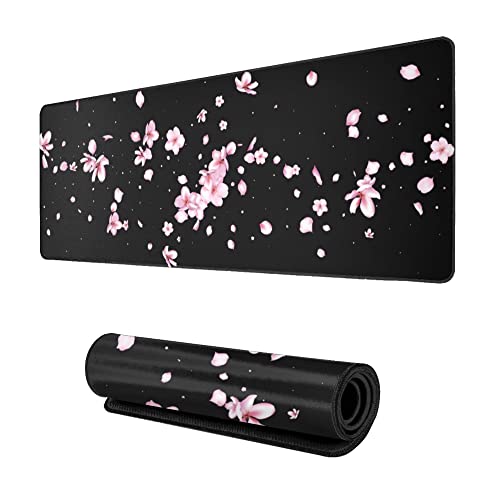 Echoserein Japanese Cherry Blossom Flower Gaming Mouse Pad Large XL Desk Mat Long Extended Pads Big Mousepad for Home Office Decor Accessories 31.5 X 11.8 Inch - Image 1