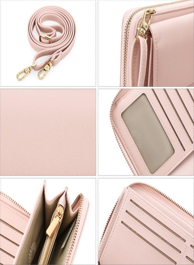 FALAN MULE RFID Womens Wallet Purse Wristlet PU Leather Crossbody Clutch with 2 Straps - Image 3