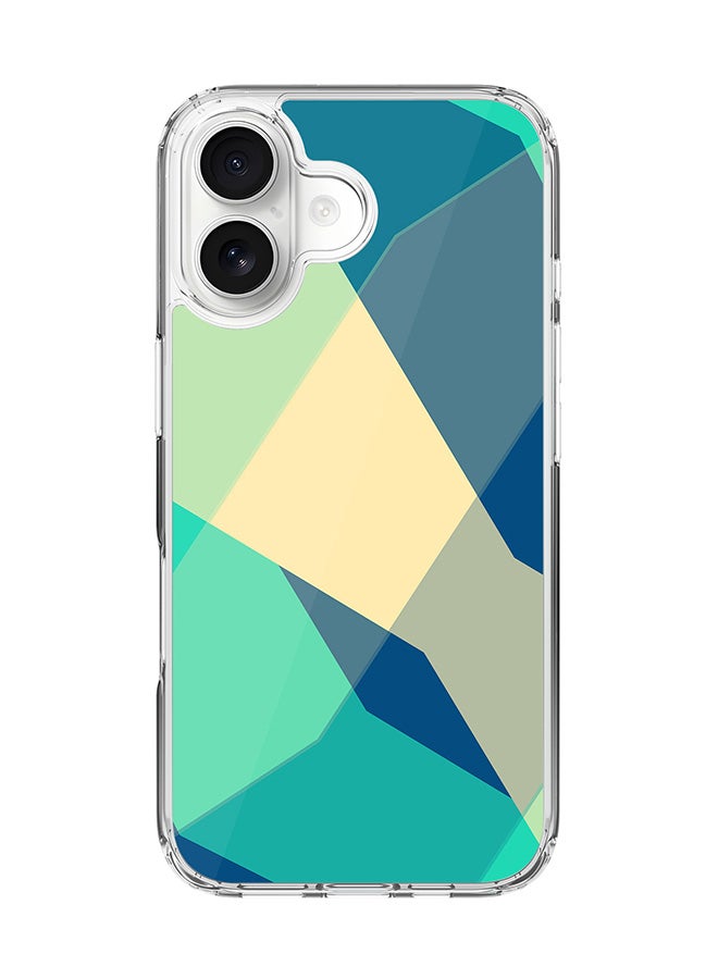 Stylizedd Classic Clear MagSafe Case for iPhone 17 , Hybrid Soft Case Flexible Edges Anti Drop TPU PC Gel Thin Transparent Cover [ Designed for iPhone 17 ] - Checkered Aqua Full Print